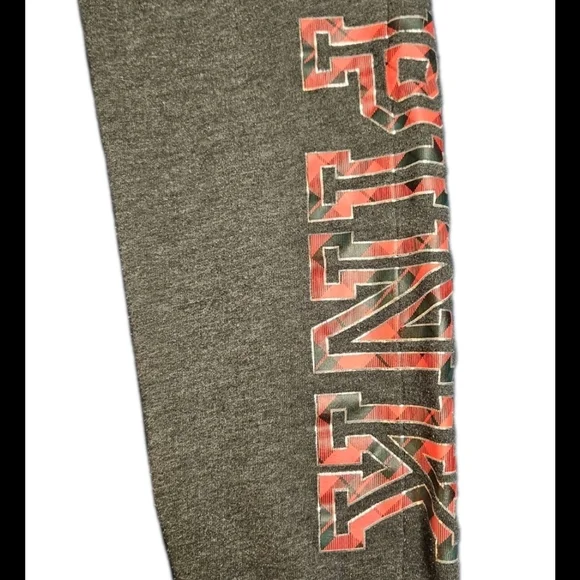 PINK Victoria's Secret Gray Joggers with Red Logo - Picture 2 of 3